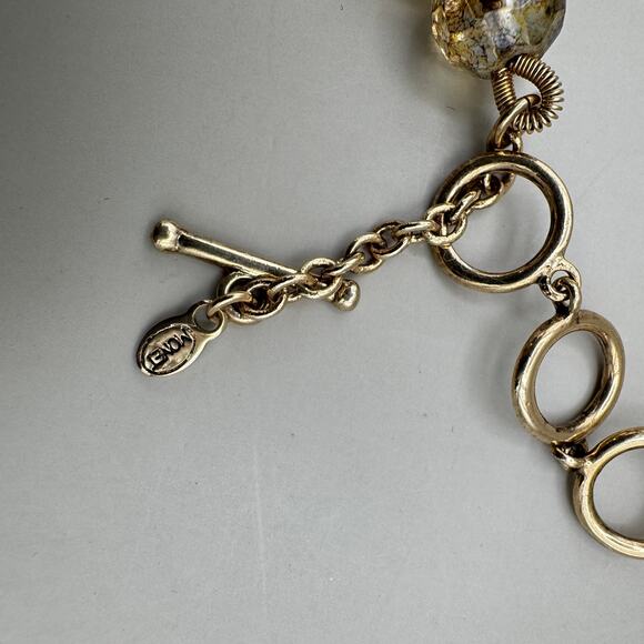 Vintage Monet Brown Honey Gold Tone Faceted Glass Bead Long Necklace - Picture 10 of 12